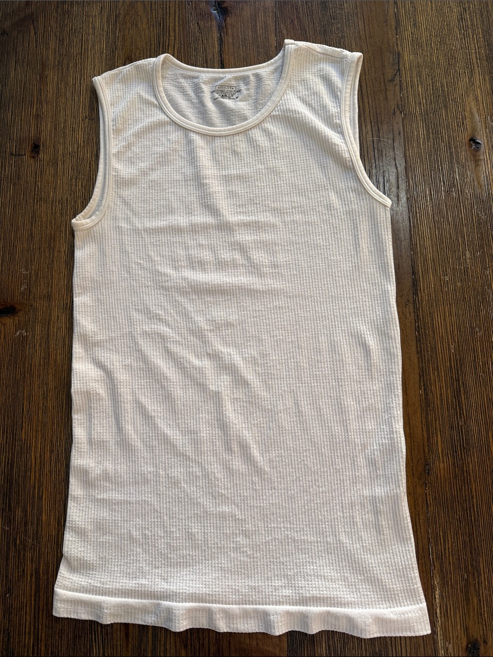 Athleta White Ribbed Tank Top
